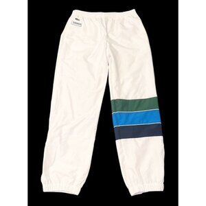 Lacoste Sport Windbreaker Track Pants White Green Blue Mens M NWOT